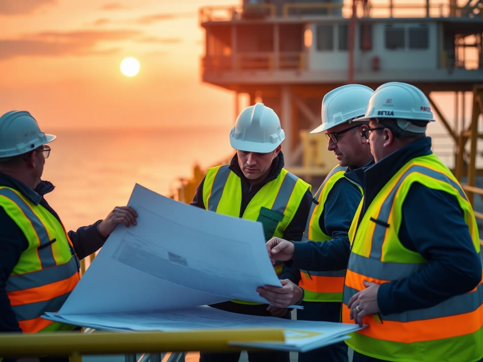 Engineers reviewing plans